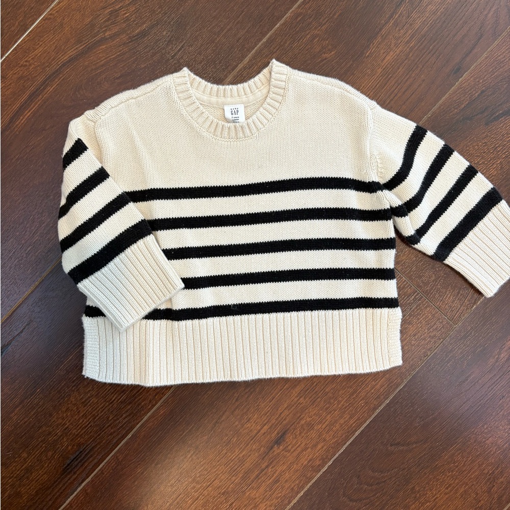 Baby GAP Striped Sweater - Black and Cream